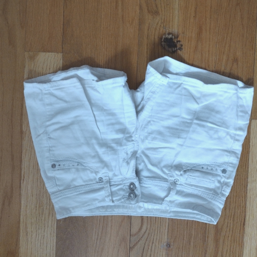 Y2K style white shorts